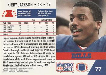 1991 Pro Set #77 Kirby Jackson Back