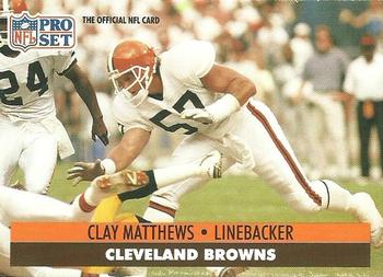 1991 Pro Set #122 Clay Matthews Front