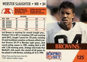 1991 Pro Set #125 Webster Slaughter Back