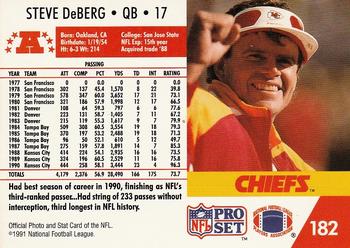 1991 Pro Set #182 Steve DeBerg Back