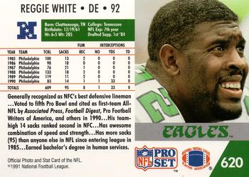1991 Pro Set #620 Reggie White Back