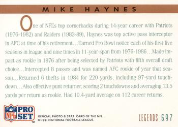 1991 Pro Set #697 Mike Haynes Back