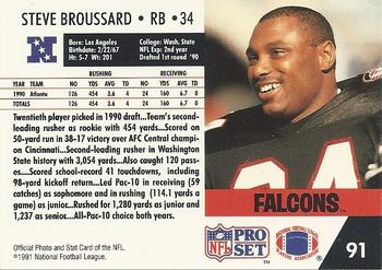 1991 Pro Set #91 Steve Broussard Back