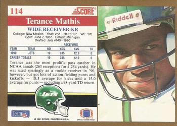 1991 Score #114 Terance Mathis Back