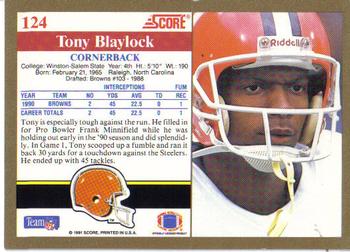 1991 Score #124 Tony Blaylock Back