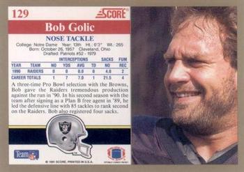 1991 Score #129 Bob Golic Back