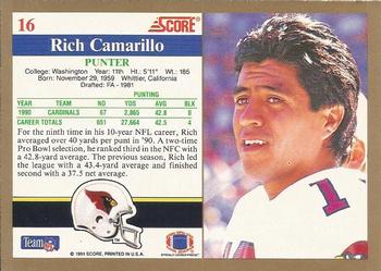 1991 Score #16 Rich Camarillo Back