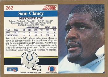 1991 Score #262 Sam Clancy Back