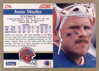 1991 Score #296 Jamie Mueller Back