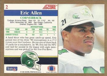 1991 Score #2 Eric Allen Back