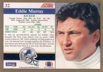 1991 Score #32 Eddie Murray Back