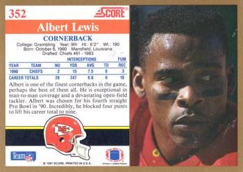 1991 Score #352 Albert Lewis Back