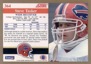 1991 Score #364 Steve Tasker Back