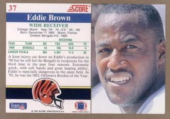 1991 Score #37 Eddie Brown Back