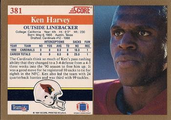 1991 Score #381 Ken Harvey Back