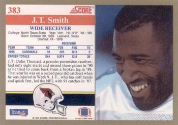 1991 Score #383 J.T. Smith Back