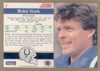 1991 Score #3 Rohn Stark Back