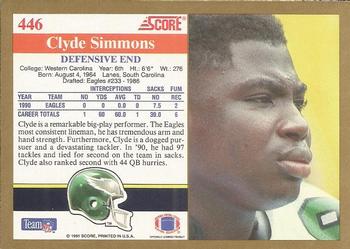 1991 Score #446 Clyde Simmons Back