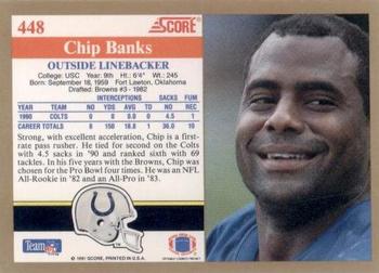 1991 Score #448 Chip Banks Back