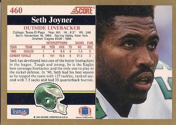 1991 Score #460 Seth Joyner Back