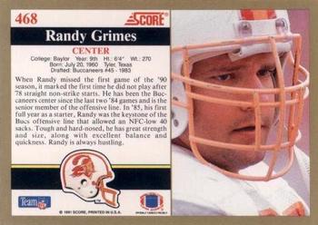 1991 Score #468 Randy Grimes Back