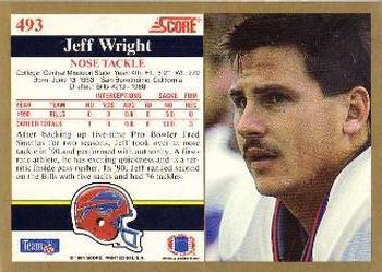1991 Score #493 Jeff Wright Back