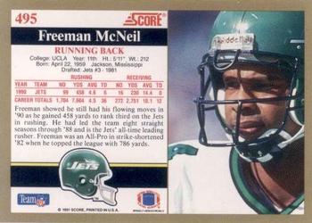 1991 Score #495 Freeman McNeil Back