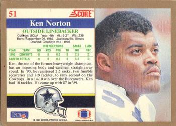 1991 Score #51 Ken Norton Back