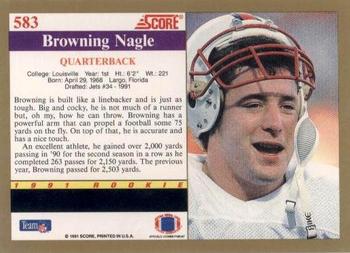 1991 Score #583 Browning Nagle Back