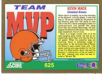 1991 Score #625 Kevin Mack Back