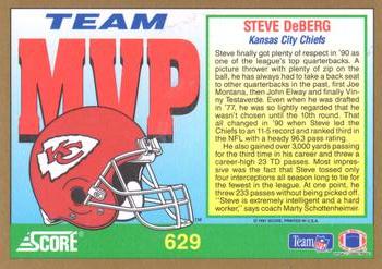 1991 Score #629 Steve DeBerg Back