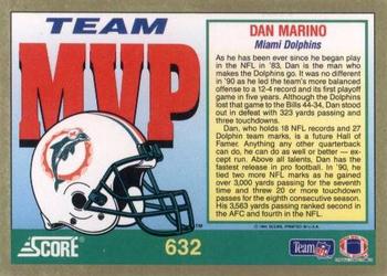 1991 Score #632 Dan Marino Back