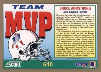1991 Score #640 Bruce Armstrong Back
