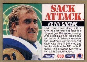 1991 Score #658 Kevin Greene Back