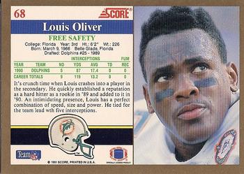 1991 Score #68 Louis Oliver Back