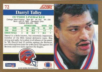 1991 Score #72 Darryl Talley Back