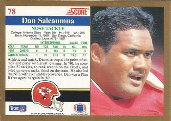 1991 Score #78 Dan Saleaumua Back