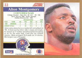 1991 Score #22 Alton Montgomery Back