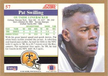1991 Score #57 Pat Swilling Back