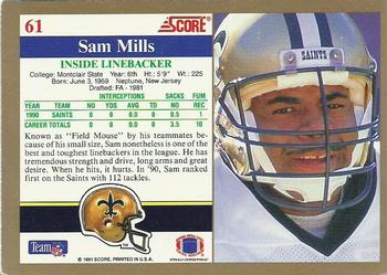 1991 Score #61 Sam Mills Back