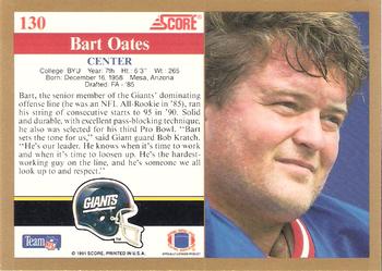 1991 Score #130 Bart Oates Back