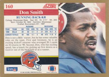 1991 Score #160 Don Smith Back