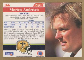 1991 Score #166 Morten Andersen Back