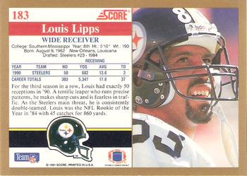 1991 Score #183 Louis Lipps Back