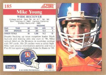 1991 Score #185 Mike Young Back