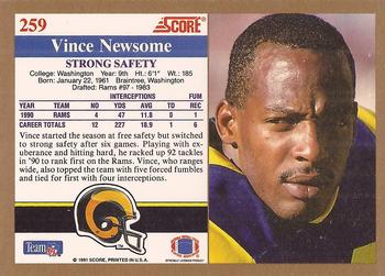 1991 Score #259 Vince Newsome Back