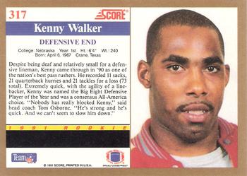 1991 Score #317 Kenny Walker Back