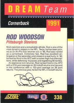 1991 Score #338 Rod Woodson Back