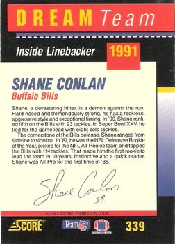 1991 Score #339 Shane Conlan Back
