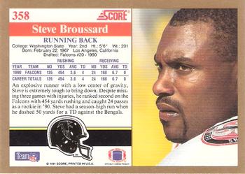 1991 Score #358 Steve Broussard Back